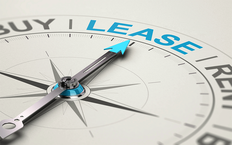 LEASEの方角を示す方位磁石