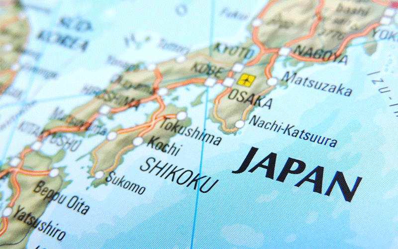 近畿圏に寄った日本地図
