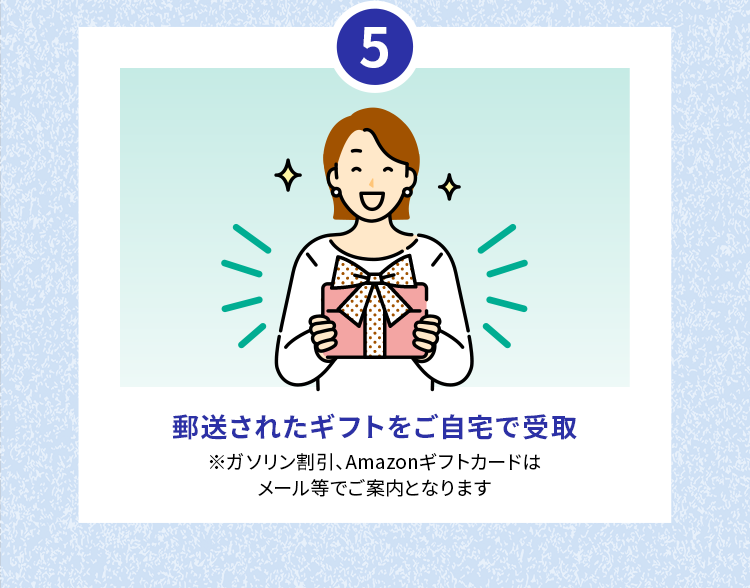 5.郵送されたギフトをご自宅で受取